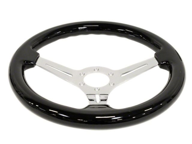 NRG Classic Wood Grain Wheel 350mm Black Wood 3 Spoke