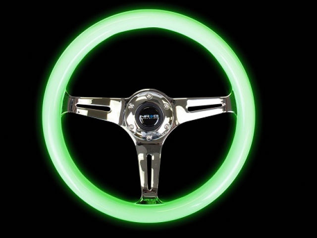 NRG Classic Wood Grain Wheel - 350mm 3 Brushed Aluminum Spokes