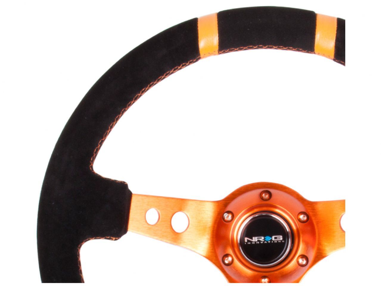 NRG Reinforced Steering Wheel- 350mm Suede Sport Steering Wheel (3" Deep)