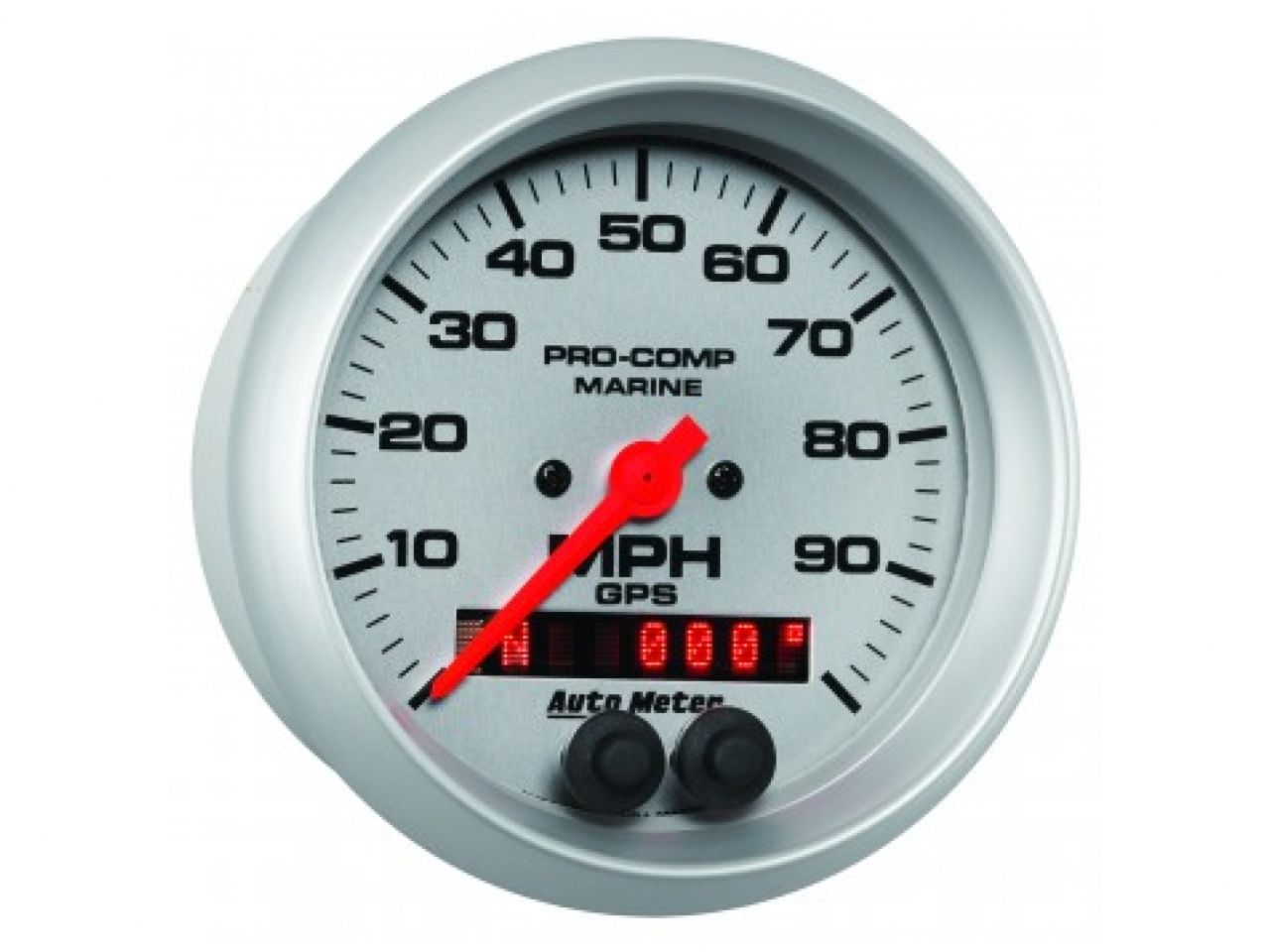 Autometer 3-3/8" GPS Speedometer, 0-100 Mph Marine Silver