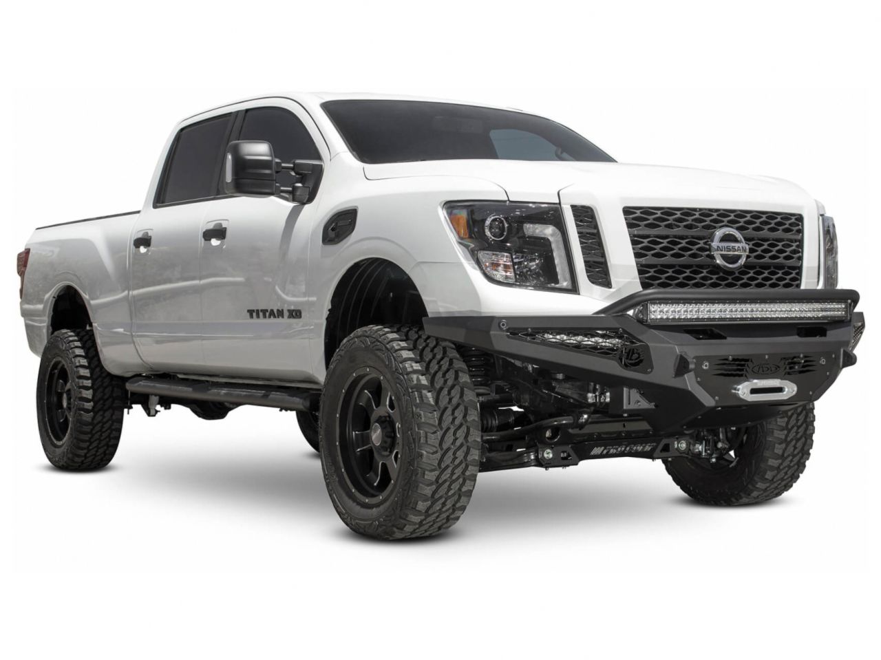 Addictive Desert Designs 2016-Up Nissan Titan XD HoneyBadger Winch Front Bumper w/Sensors