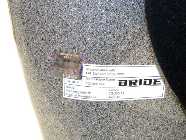 Bride FRP VIOS III Racing Bucket Seat Black Logo