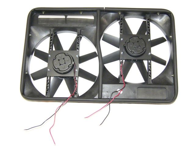 Flexalite 27" Electric Fan Dual Fans; Puller; Universal Bracket Mount; w/Air Con