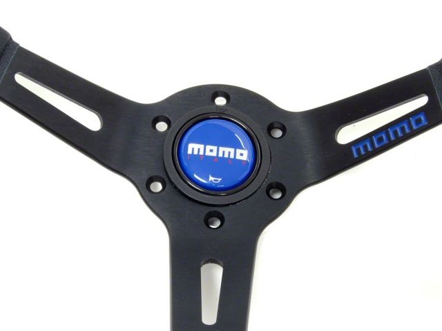 Momo TUNING - STEERING WHEELS, Drifting 33, Black Leather, Blue Inserts, Bl