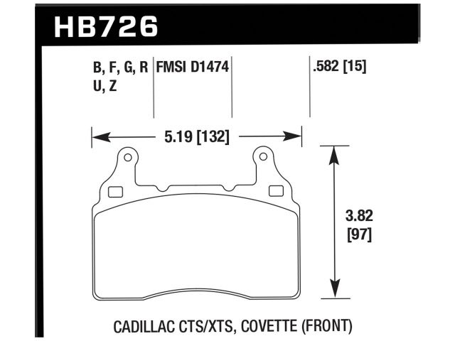 Hawk Street Race Front Brake Pads 2014 Chevy Corvette