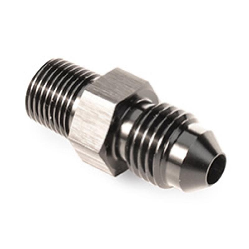 Snow Performance 1/8in NPT To 4AN Straight Water Fitting (Black) SNO-804-BRD Main Image