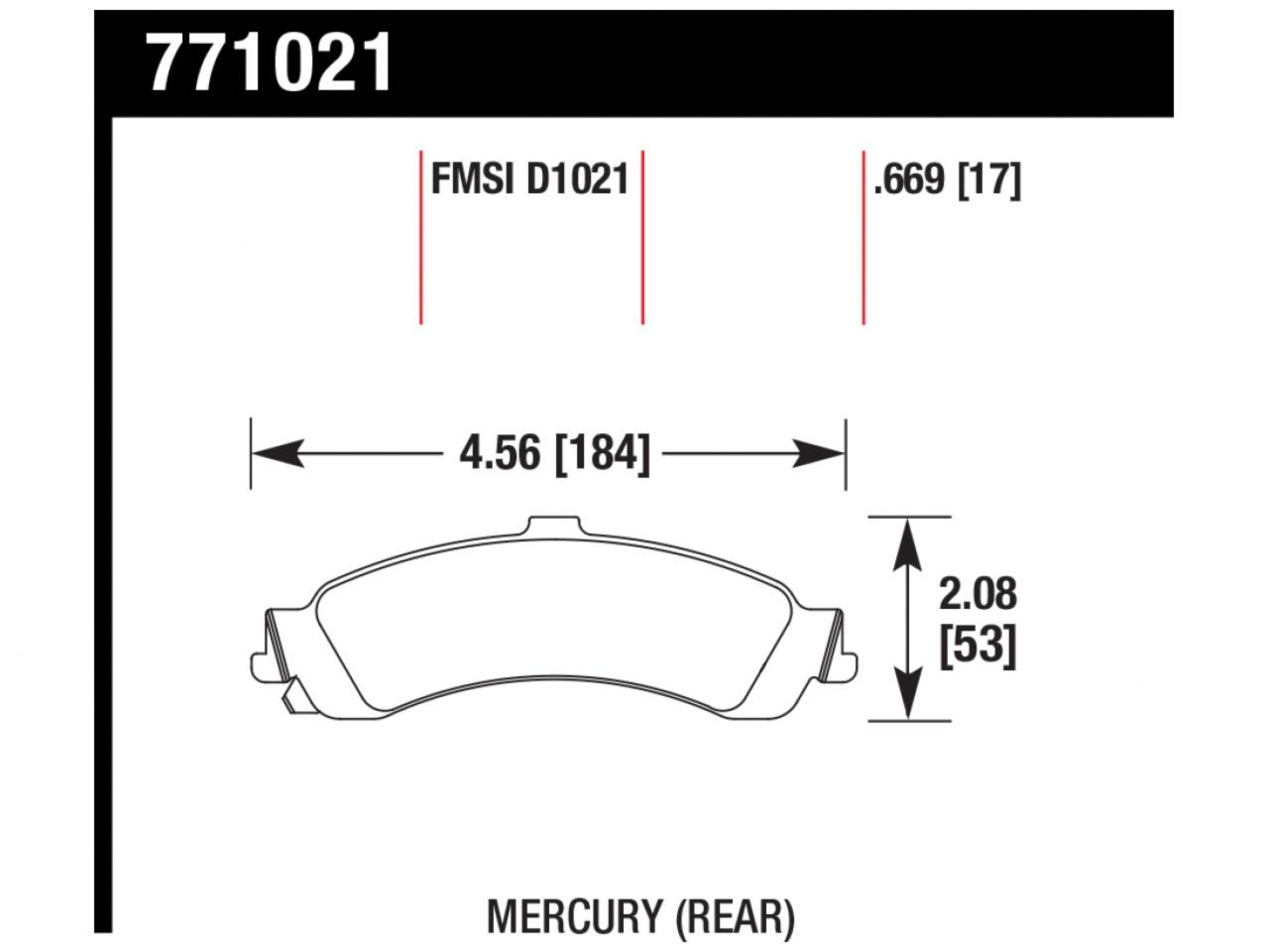 Hawk Brake Pads 771021 Item Image