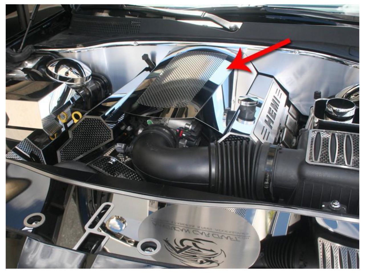 American Car Craft (ACC) Engine Dress Up Kit;09-17 Dodge Challenger 5.7L Polished Plenum Cover