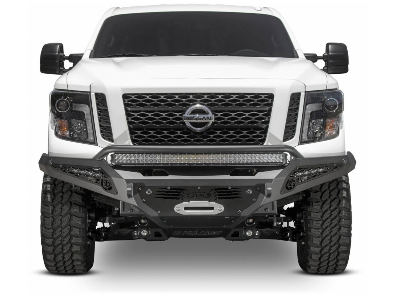 Addictive Desert Designs 2016-Up Nissan Titan XD HoneyBadger Winch Front Bumper w/Sensors