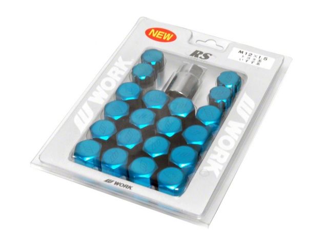 Work Wheels Wheels RS Lug Nuts 12 X 1.50 Aluminum Close End Blue
