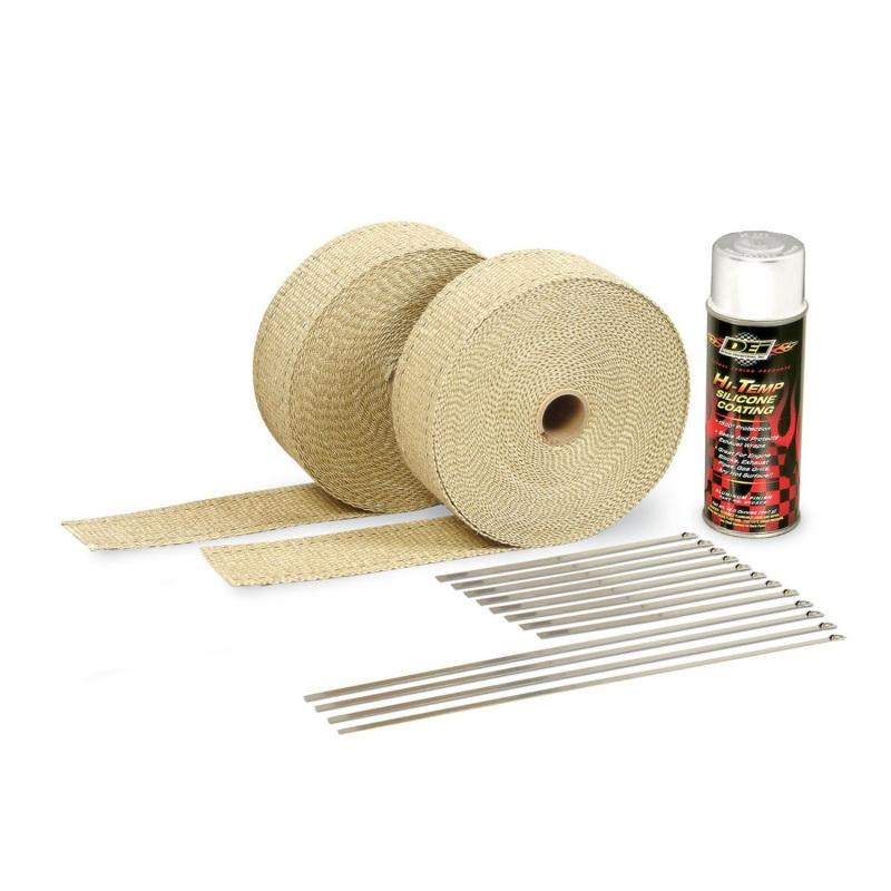 DEI Exhaust Wrap Kit - Tan Wrap and White HT Silicone Coating 010111 Main Image
