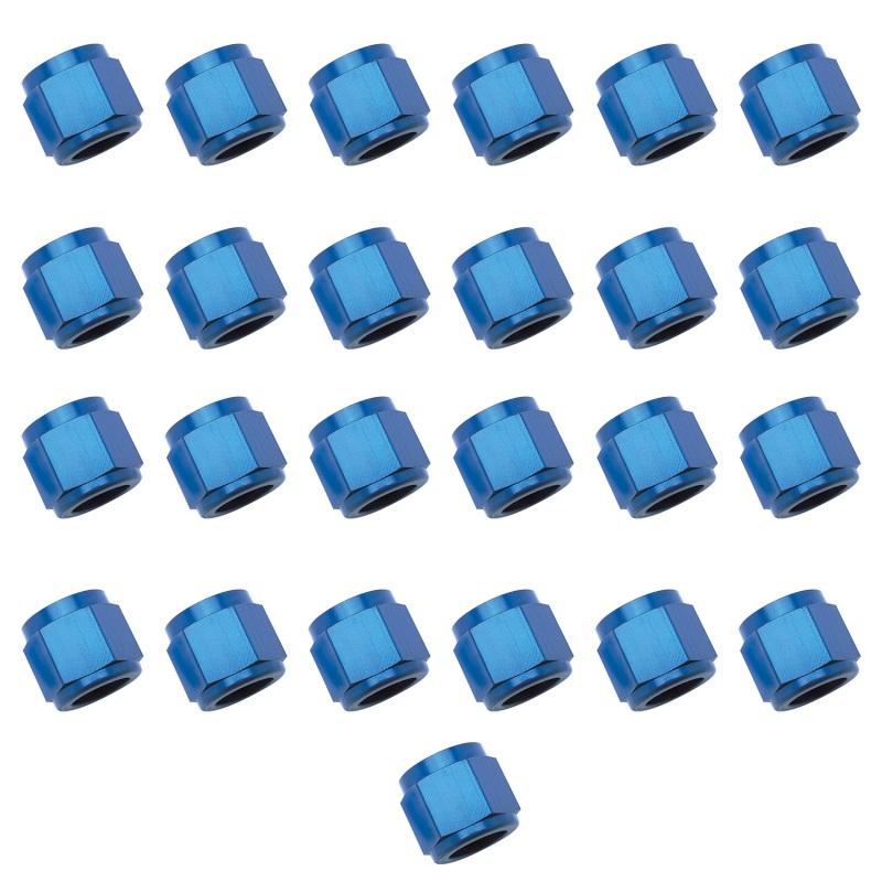 Russell Performance -6 AN Tube Nuts 3/8in dia. (Blue) (25 pcs.) 660578 Main Image