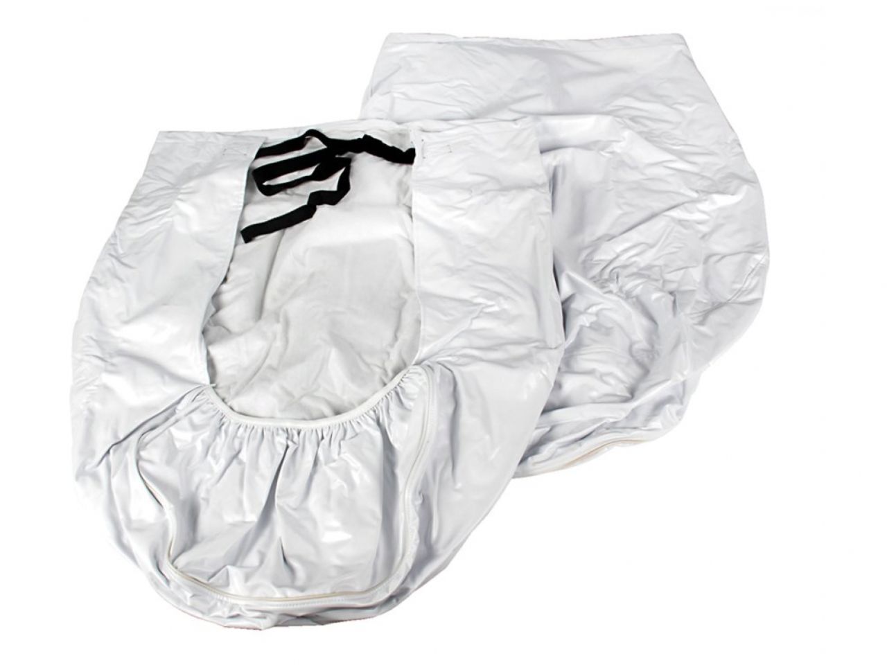 Camco Wheel & Tire Protector Covers - 27-29", Arctic White Vinyl, Set / 2