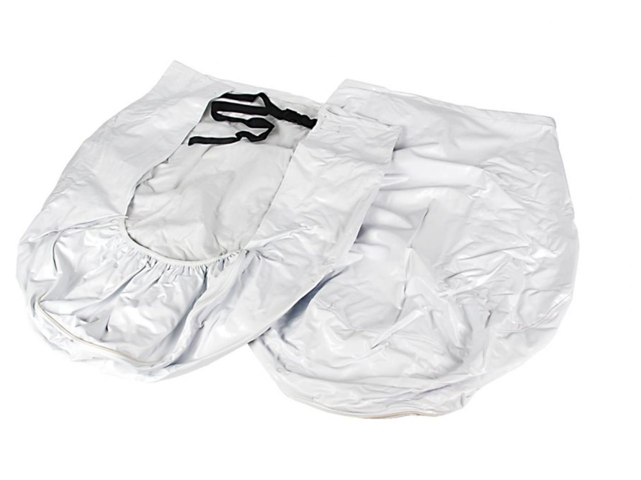 Camco Wheel & Tire Protector Covers - 33-35", Arctic White Vinyl, Set / 2