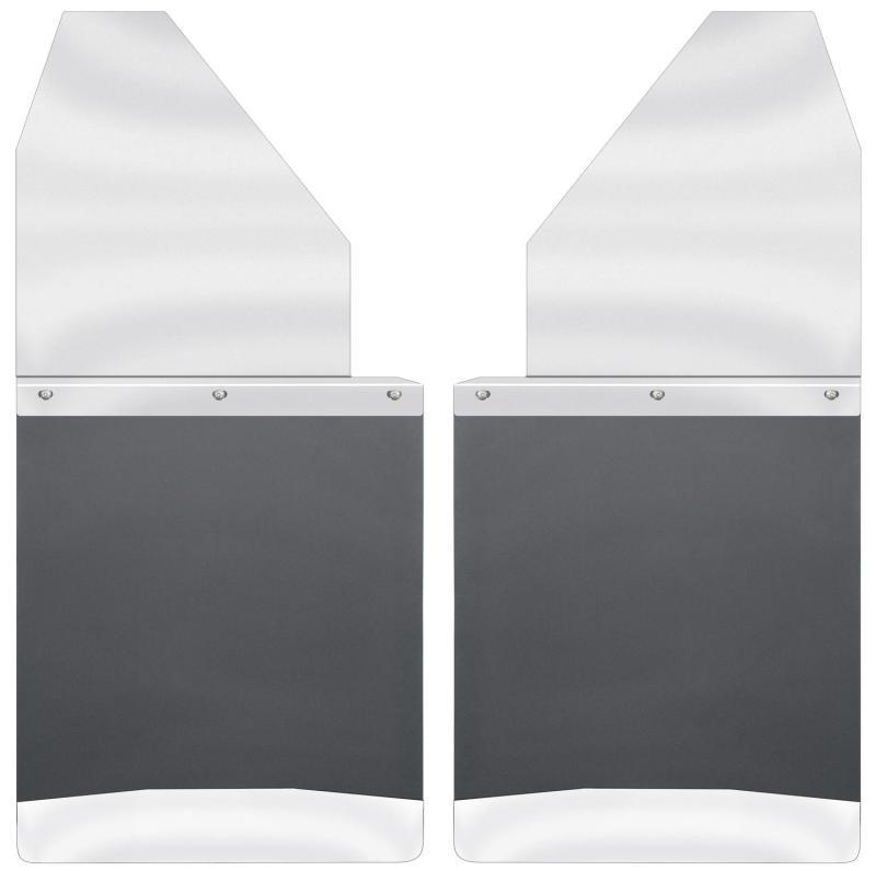 Husky Liners Universal 14in W Stainless Steel Top & Weight Kick Back Mud Flaps 17113 Main Image