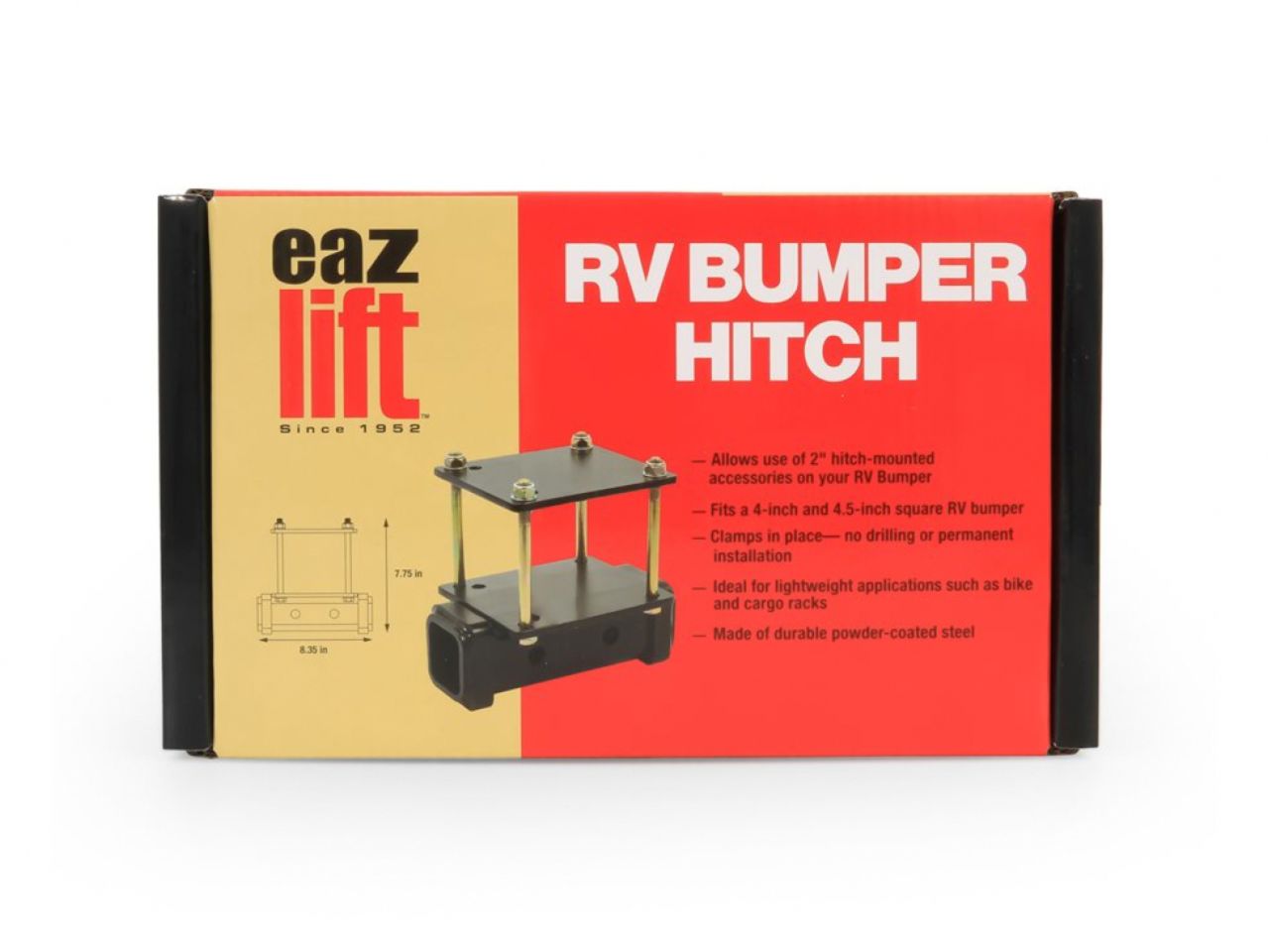 Camco Eaz-Lift Square Bumper Hitch-Bilingual 4" Bumper Adapter For 2 In.