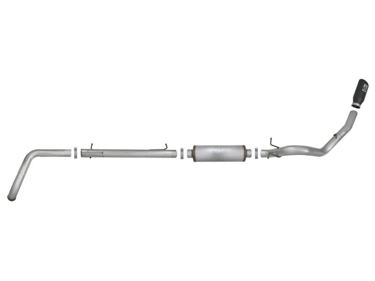 aFe Large Bore-Hd 4 In 409 Stainless Steel Turbo-Back Race Pipe w/ Muffler