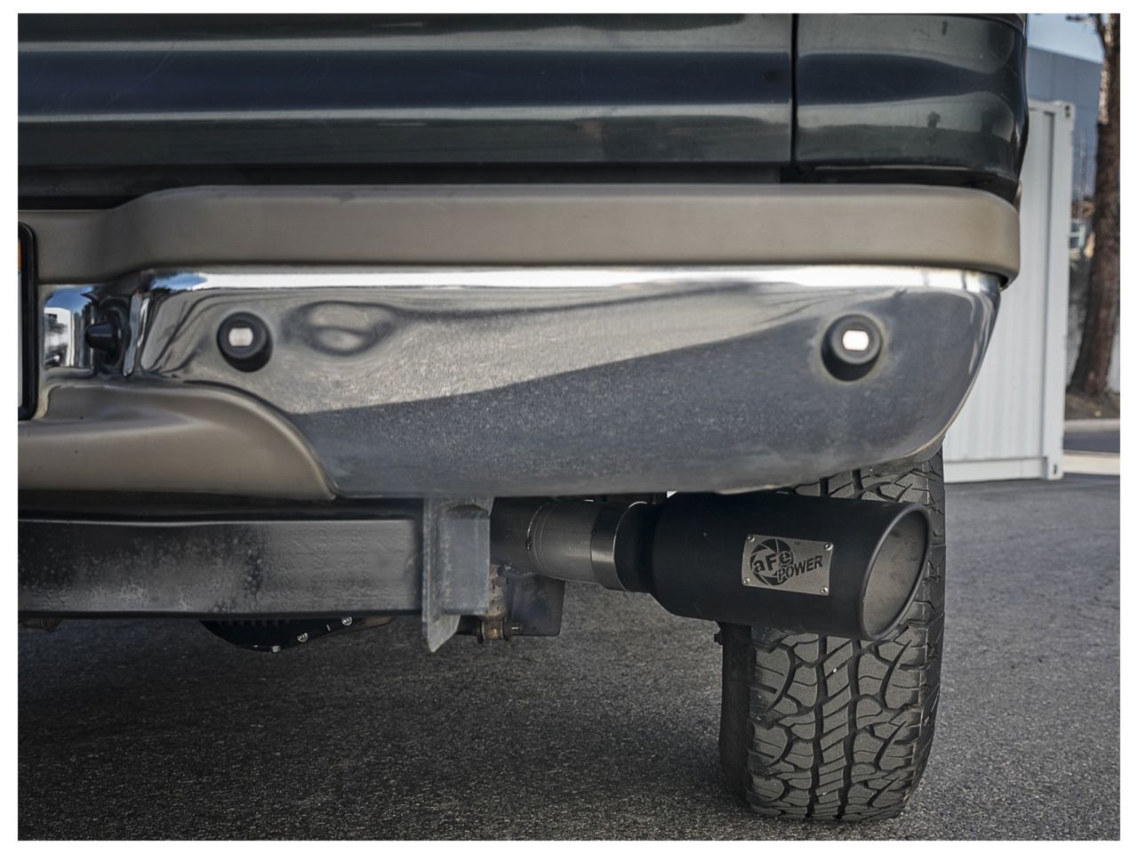 aFe Large Bore-Hd 4 In 409 Stainless Steel Turbo-Back Race Pipe w/ Muffler