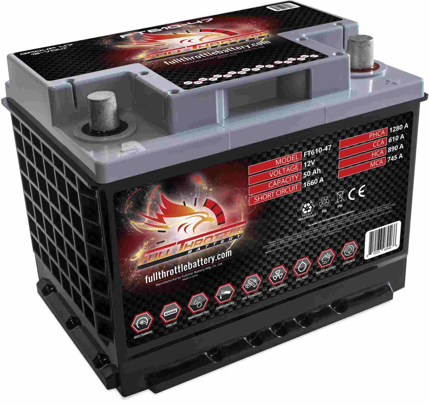 fullriver battery vehicle battery  frsport ft610-47
