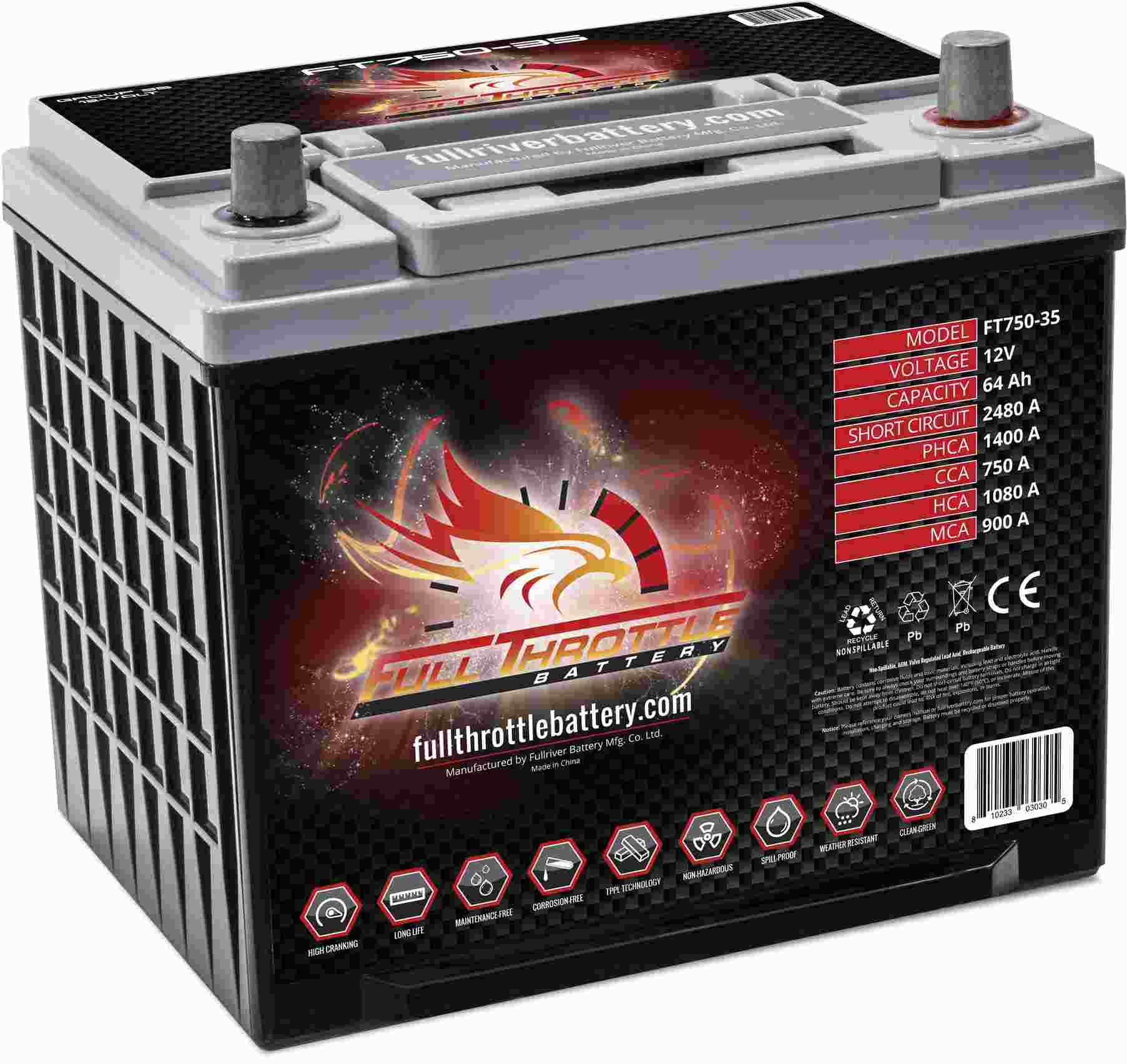 fullriver battery vehicle battery  frsport ft750-35