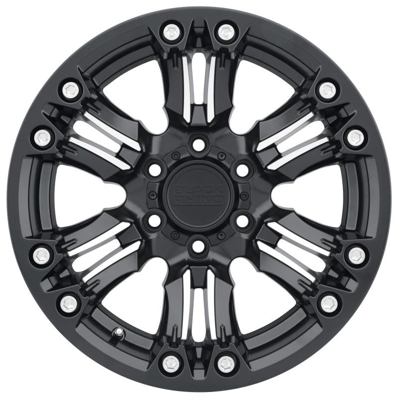 Black Rhino Asagai 17x8.5 5x127 ET-18 CB 71.6 Matte Black w/Machined Spoke & Stainless Bolts Wheel 1785ASG-85127M71 Main Image