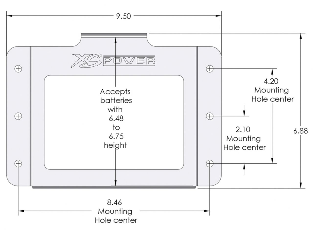 XS Power 680 Stamped Aluminum Side Mount Box with Window