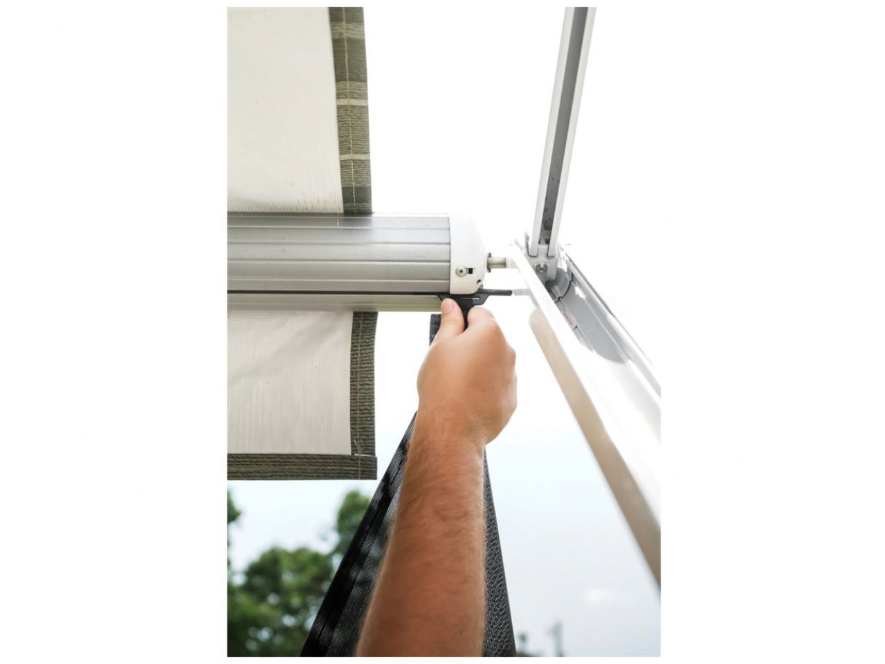 Camco RV Awning Shade Kit - 54"x 120", Black Bilingual