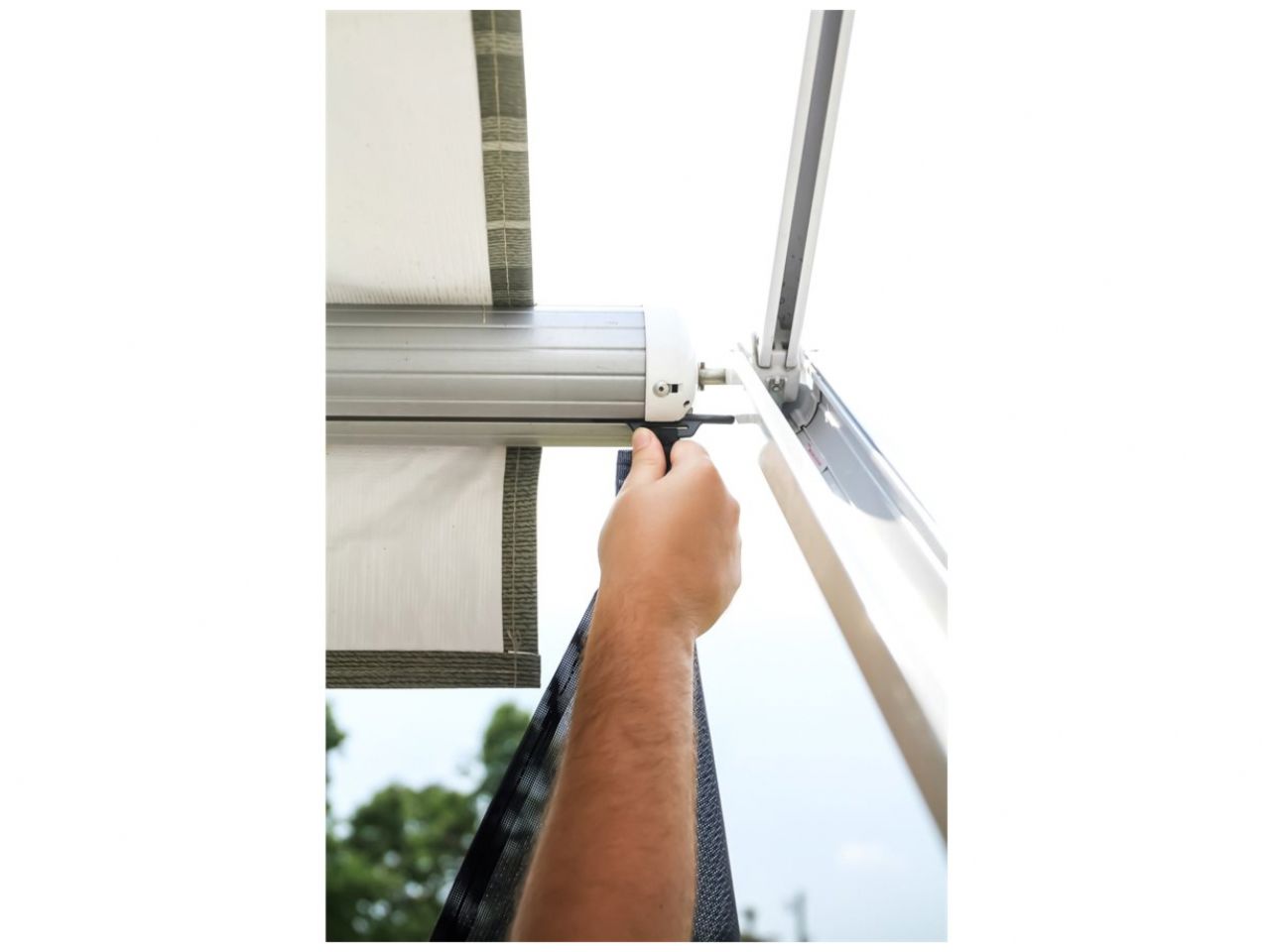 Camco RV Awning Shade Kit - 54"x 120", Blue Bilingual