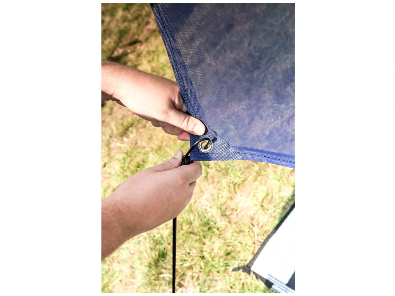 Camco RV Awning Shade Kit - 54"x 120", Blue Bilingual