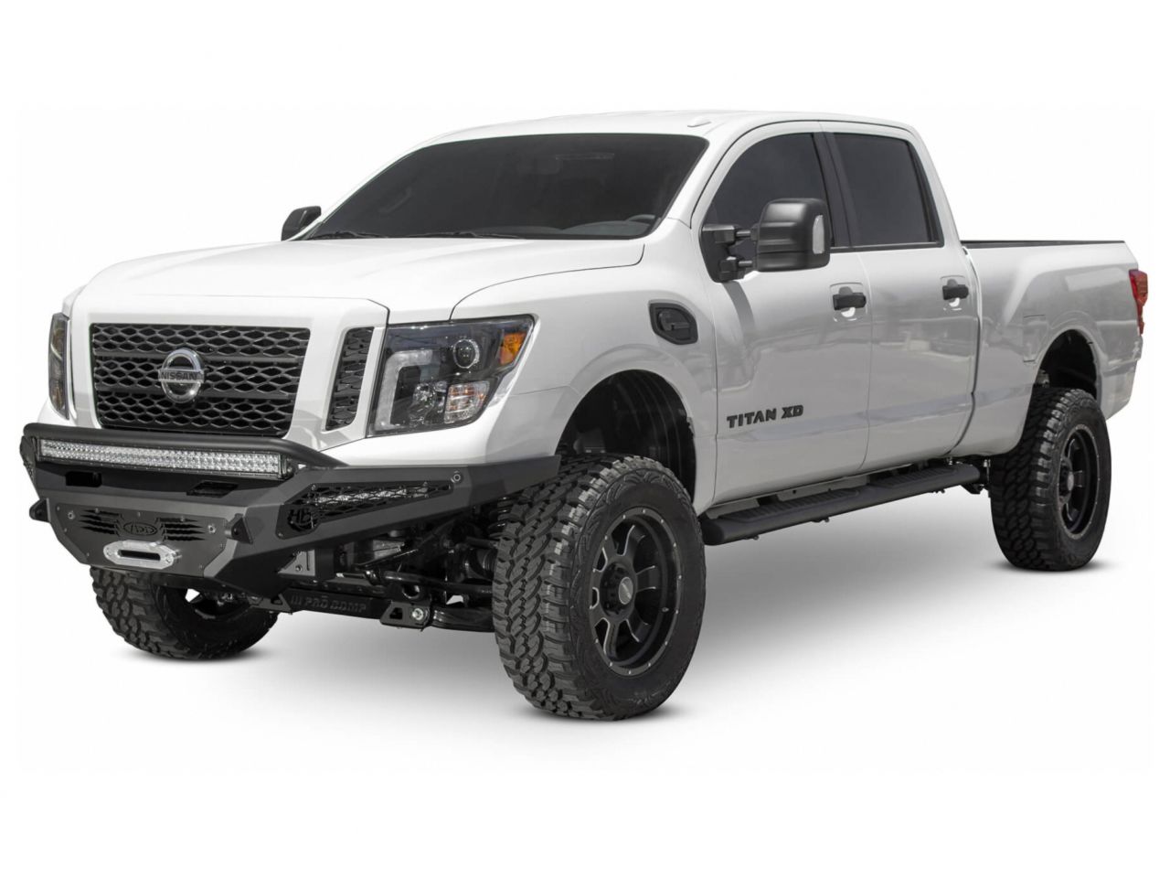 Addictive Desert Designs 2016-Up Nissan Titan XD HoneyBadger Winch Front Bumper w/Sensors