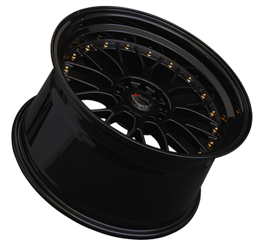 XXR 521 Wheel Black / Gold Rivets 17x7 +38 4x100,4x114.3