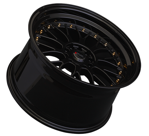 XXR 521 Wheel Black / Gold Rivets 18x10 +25 5x4.5,5x120