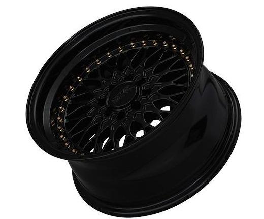 XXR 536 Wheel Black / Gold Rivets 17x9 +25 5x100,5x114.3