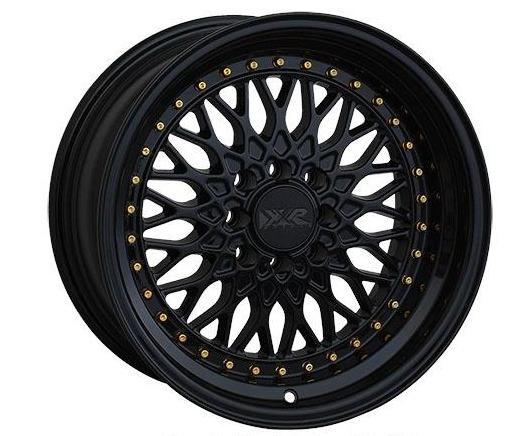 XXR 536 Wheel Black / Gold Rivets 17x9 +25 5x100,5x114.3
