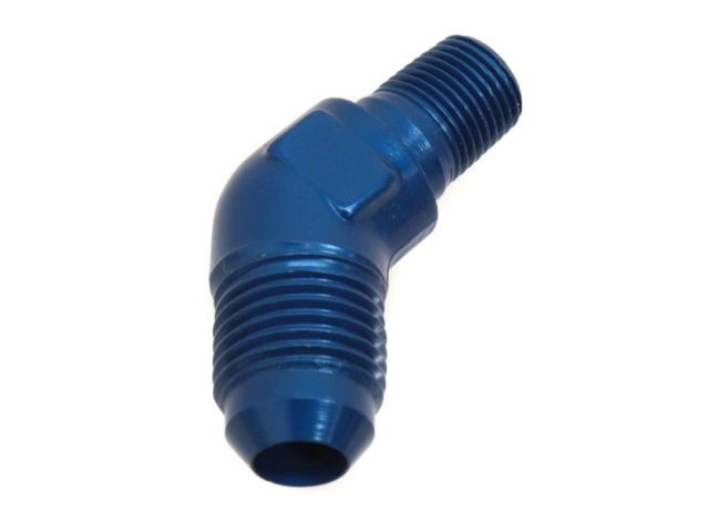 Diftech Fuel Fitting - 1/8 NPT Male to -6AN Male 45 Degree