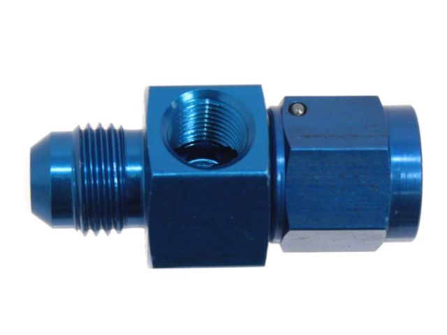 Diftech Fuel Fitting - Gauge 1/8 NPT Female, -6AN Female to -6AN Male