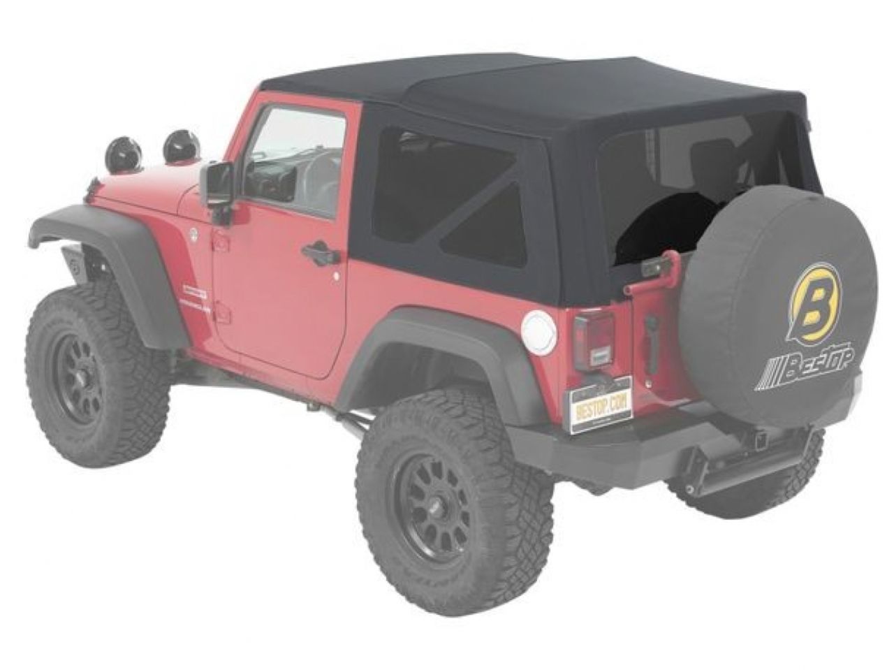 Bestop Jeep 07-16 Wrangler 2-Door No doors included; Tinted side and rear win