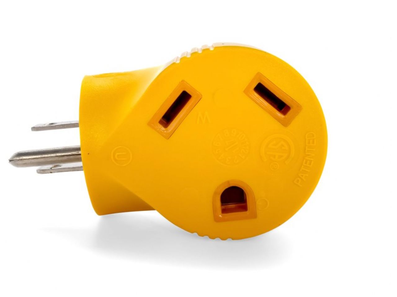 Camco 15AM / 30AF Power Grip Adapter - 90 Degree 125V / 1875W Clam
