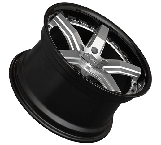 XXR 569 Wheel Silver / Gloss Black Lip 18x8.5 +38 5x120