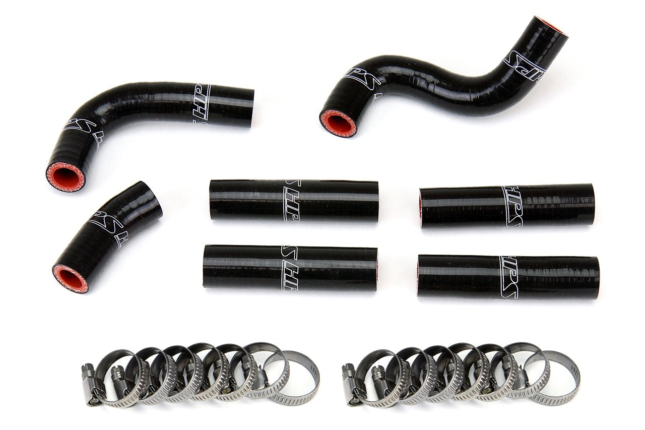 HPS Black Reinforced Silicone Complete Pesky Heater Hose Kit 1FZ-FE Toyota 92-97 Land Cruiser FJ80 4.5L I6 without rear heater
