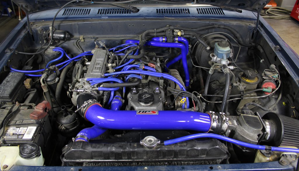 HPS Reinforced Blue Silicone Radiator + Heater Hose Kit Coolant Toyota 89-95 Pickup 22RE Non Turbo EFI LHD