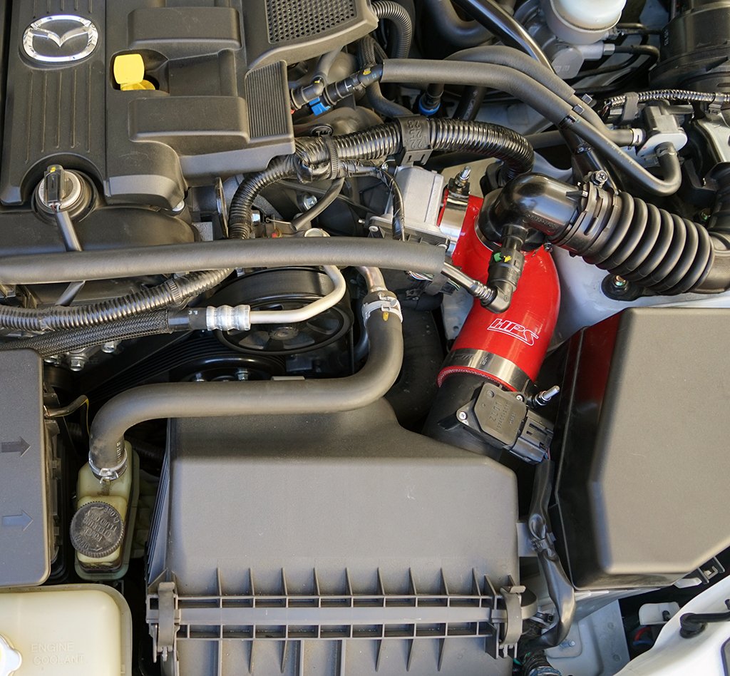 HPS Red Reinforced Silicone Post MAF Air Intake Hose Kit Mazda 09-15 MX-5 Miata NC2 NC3