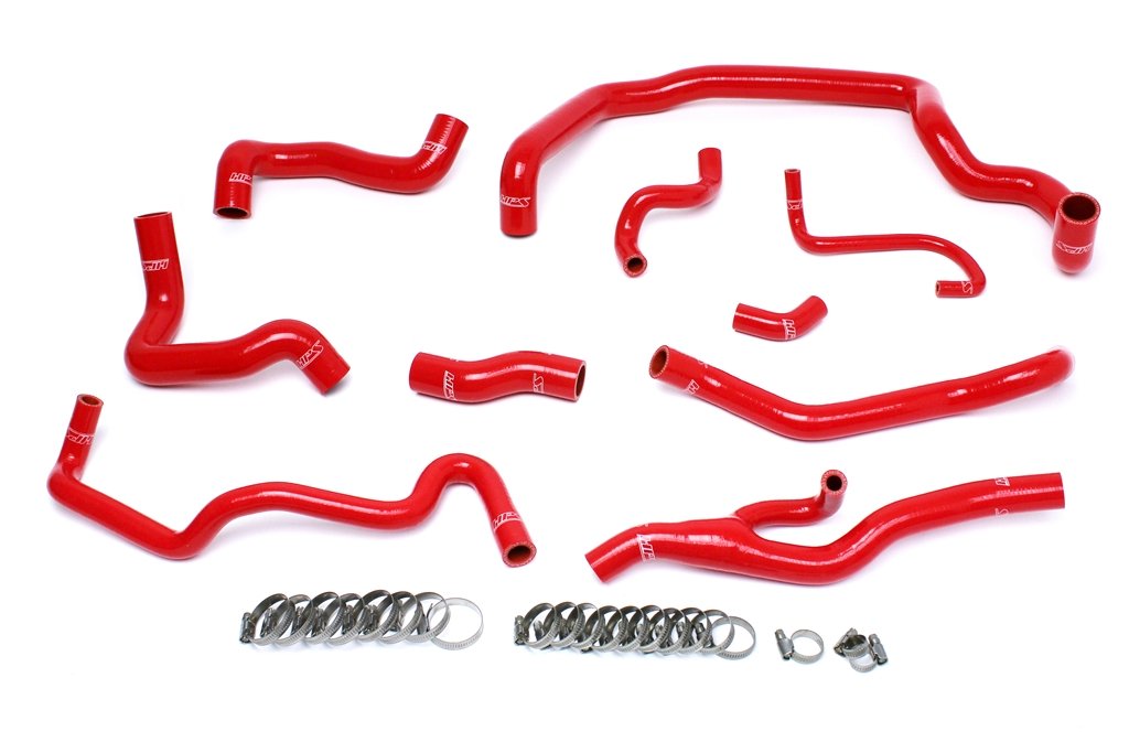 HPS Red Reinforced Silicone Radiator and Heater Hose Kit Coolant Mini 07-11 Cooper S R56 1.6L Turbo Automatic Trans