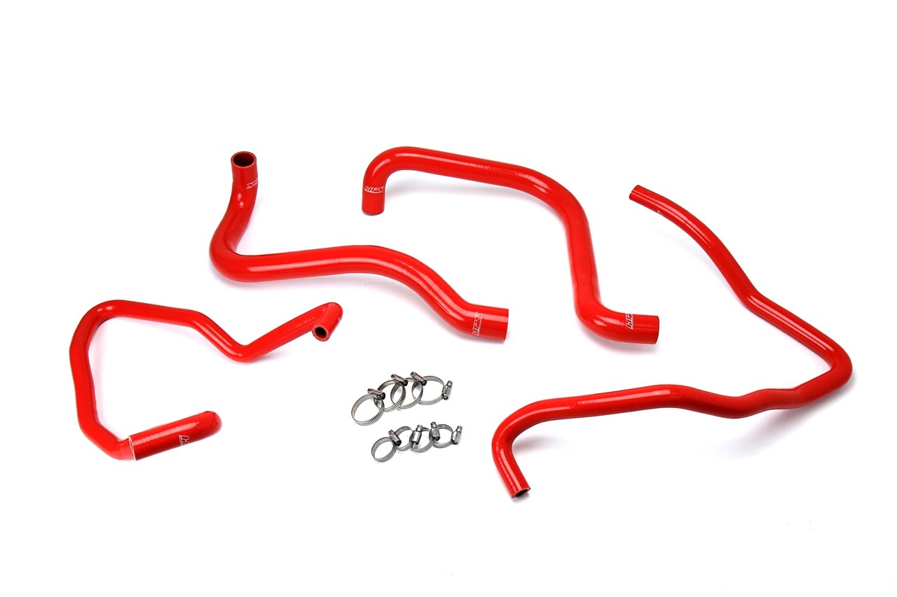 HPS Red Reinforced Silicone Radiator + Heater Hose Kit Jeep 03-06 Wrangler TJ SE 2.4L 4Cyl Left Hand Drive