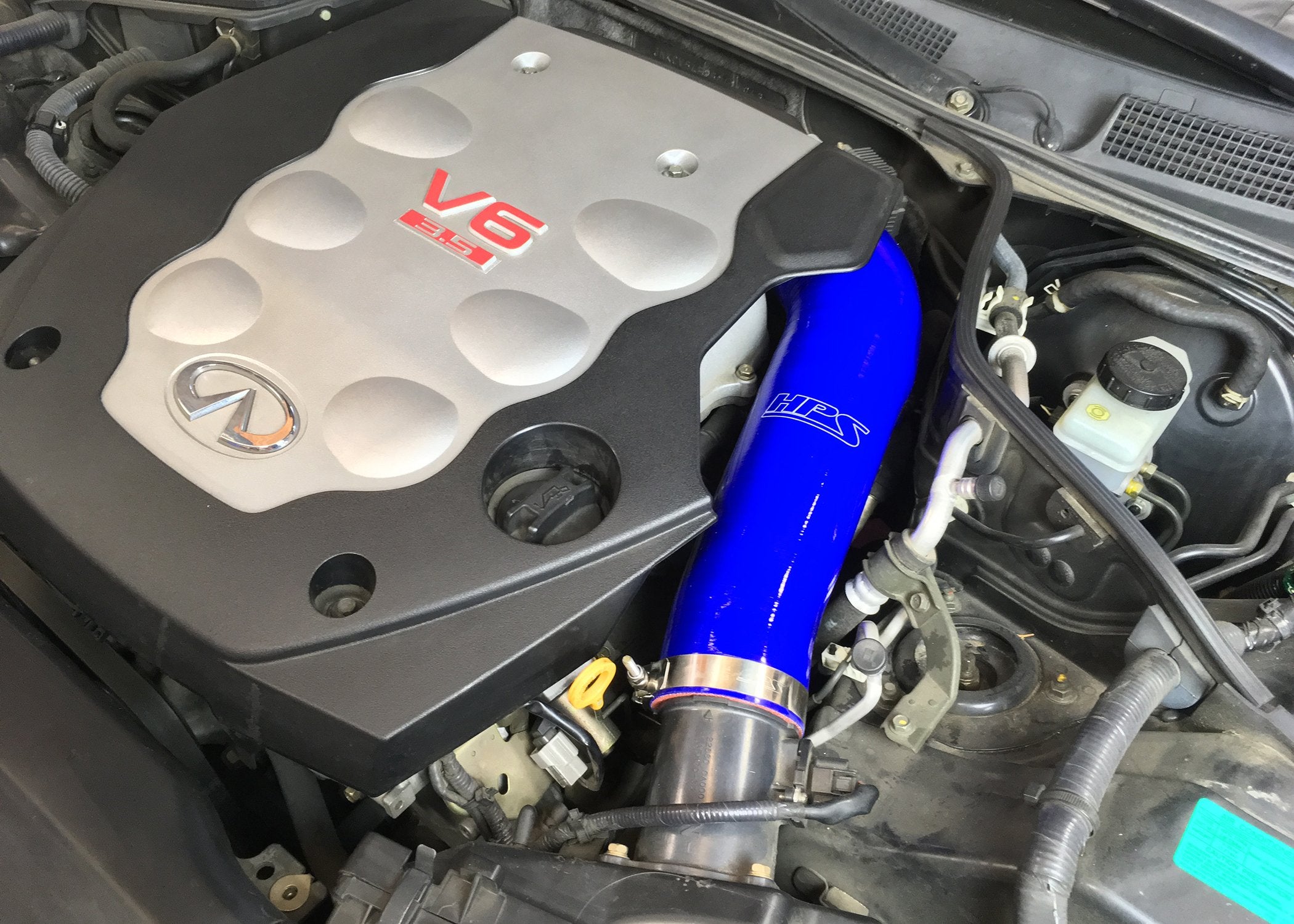 HPS Blue Reinforced Silicone Post MAF Air Intake Hose Kit Infiniti 03-07 G35 Coupe 3.5L V6