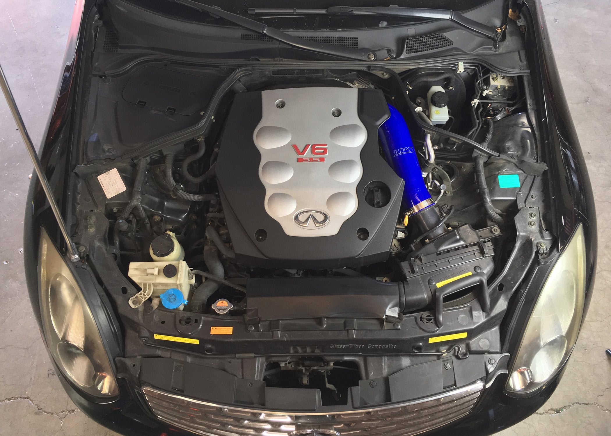 HPS Blue Reinforced Silicone Post MAF Air Intake Hose Kit Infiniti 03-07 G35 Coupe 3.5L V6