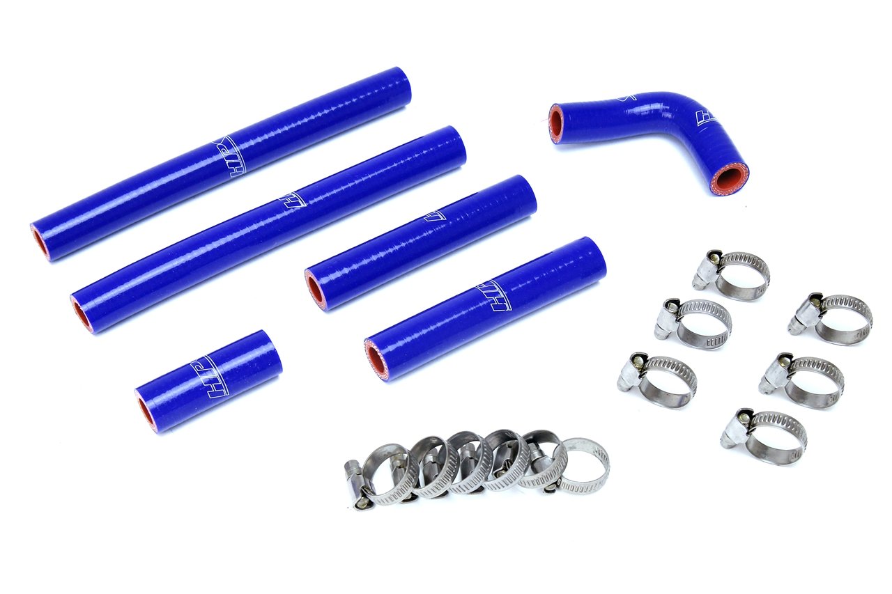 HPS Blue Reinforced Silicone Heater Hose Kit 1FZ-FE Toyota 92-97 Land Cruiser FJ80 4.5L I6 equipped with rear heater