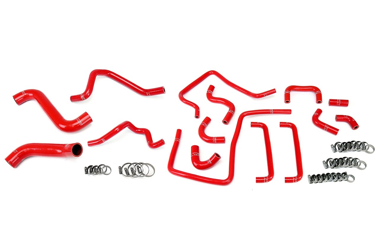 HPS Reinforced Silicone Radiator, Heater and Ancillary Hose Kit Coolant, Subaru 06-07 Impreza WRX STi 2.5L Turbo, Red