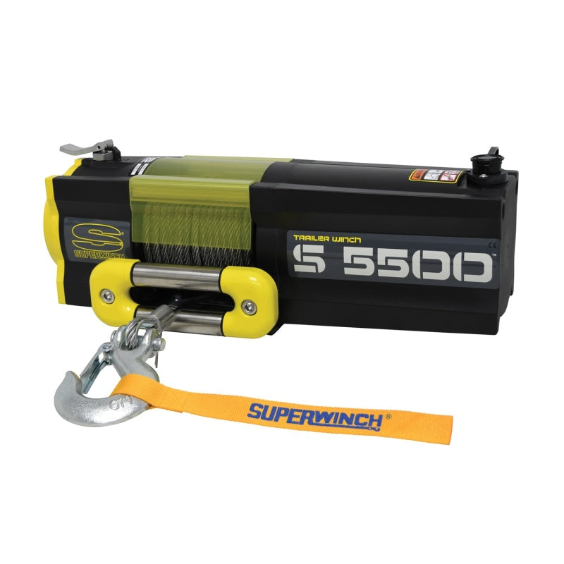 Superwinch 5500 LBS 12 VDC 7/32in x 60ft Steel Rope S5500 Winch 1455200