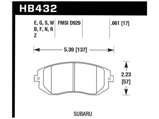 Hawk HT-10 Track Only Front Brake Pads FR-S BRZ